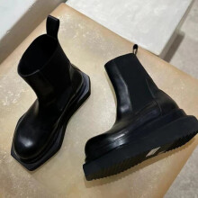 (Black, US10 = UK9.5 = EUR44) Mens Ankle Boots Flat Heel Platform Round Toe Biker Casual Chelsea Shoes Retro
