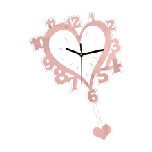Heart Clock for Kitchen Bedroom Decorative Clock Acrylic- Gold.