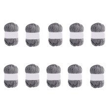 Pilling Proof Milk Cotton Crafting Yarn In Assorted Color-Grey