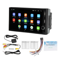 Autoradio con touchscreen HD da 7 pollici, compatibile con Android Auto e Apple CarPlay, doppio DIN, con Bluetooth 5.1 e telecamera posteriore
