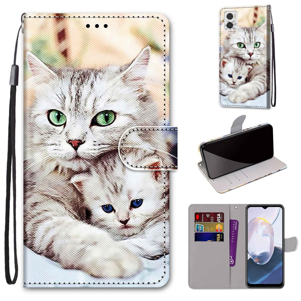 Pu Leather Wallet Flip Case With Card Slots, Stand Function And Magnetic Closure For Motorola Moto E22 9365049478922