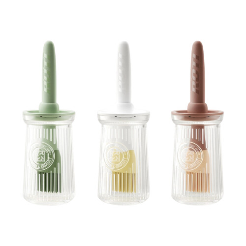 Durable Silicone Basting Bottle Brush Set Food Safe-White 1
