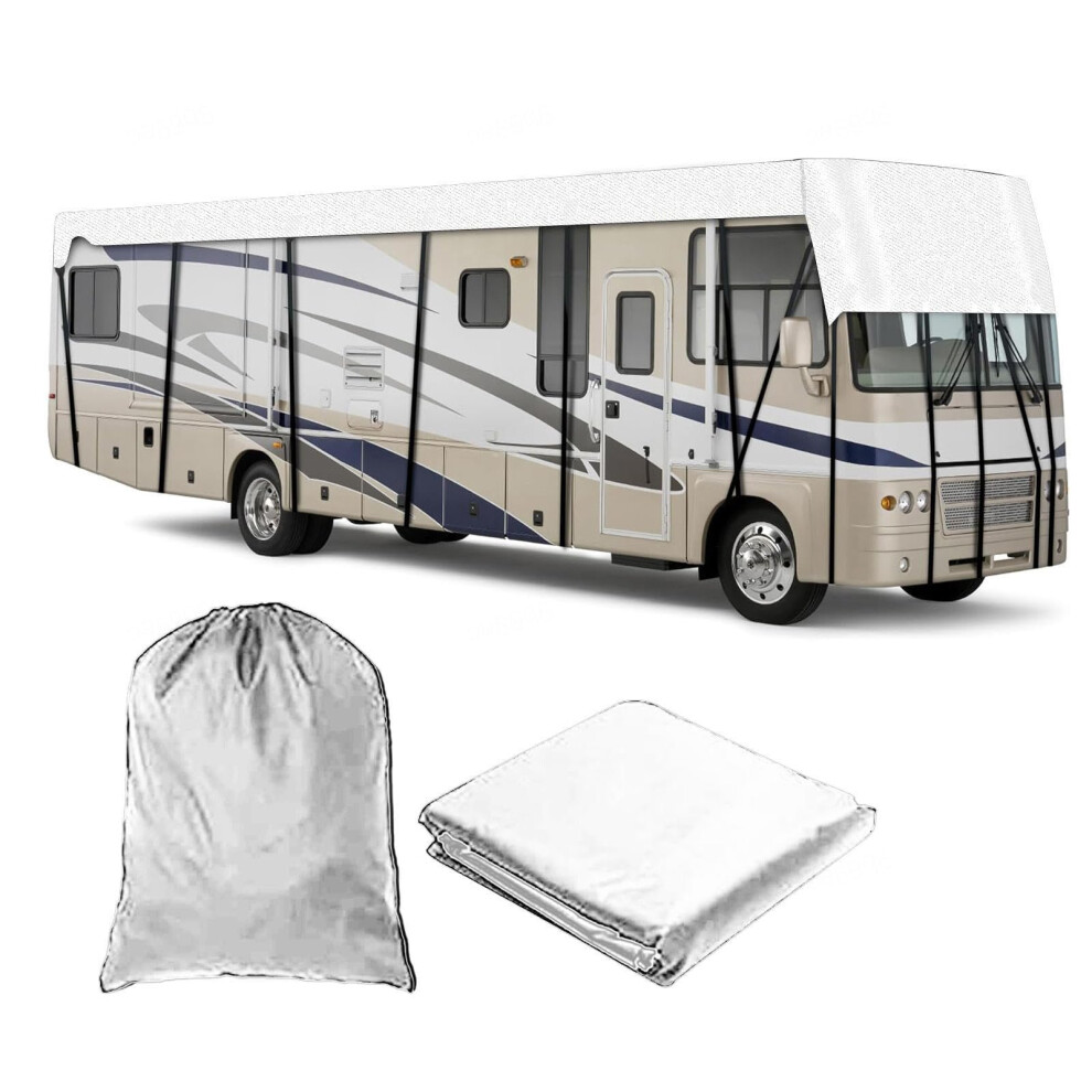 Waterproof Rv Roof Cover 210D Oxford Uv Resistant Class C Motorhome Protector 6.5M3m Grey 9365049479394