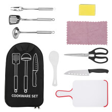 Kit de utensílios para churrasco em aço inoxidável para viagem, equipamento para atividades ao ar livre, durável e resistente, portátil, para