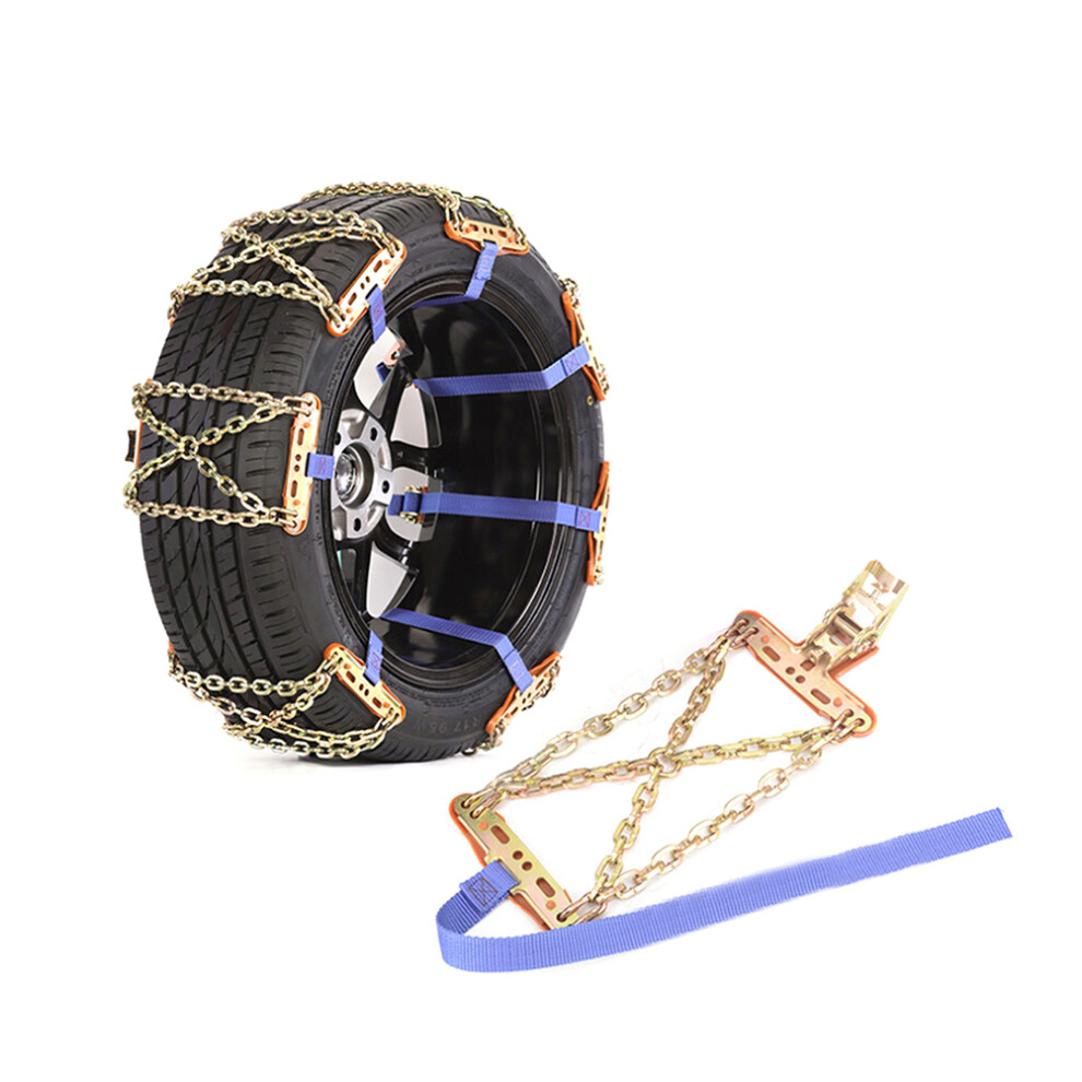 Snow Chains 4 Car Suv Pickup Truck Auto Fixing Device Quick Fit Emergency Tire Traction Strong & Sturdy Durable Alloy Manganese Steel Anti Slip Drive 9139052766068
