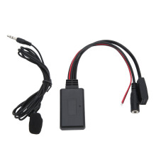 Bluetooth 5.0 AUX Adapter Handsfree Microphone Long Service Life Wear Resistant ABS Car Module Supports Audio Formats Stable Connection Practical