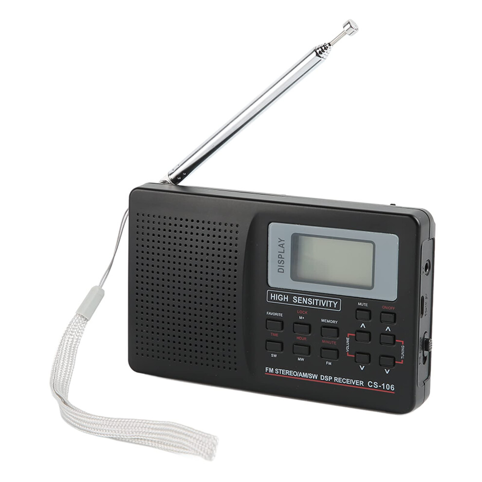 Portable Am Fm Sw Digital Shortwave Radio With 88Channel Storage, Backlight Keys And Alarm Clock 9365049480413