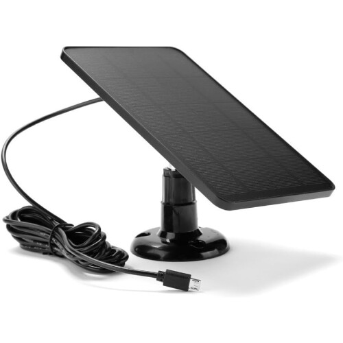 Solar Panel for Security Camera IP65 Waterproof 4W Solar Charger with 360 Adjustable Mount (Black) 1