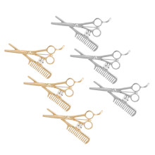 8Pcs Hair Clipper Comb Brooch Alloy Badge Barber Accessory