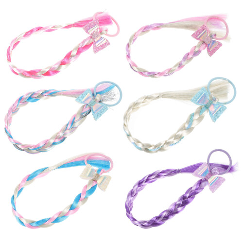 6Pz Extensions Per Fiocco Colorate in Sintetica