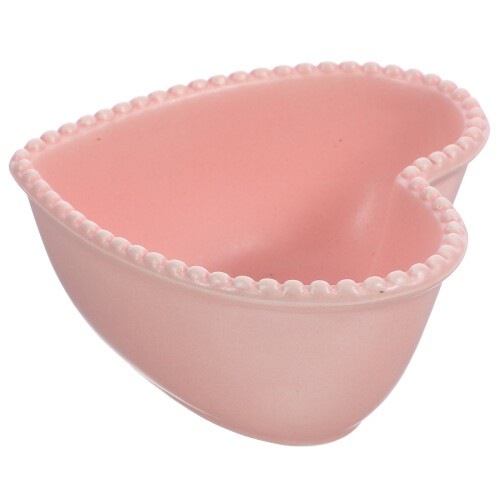 Bol De Cerámica Forma Corazón Para Ensalada Rosa