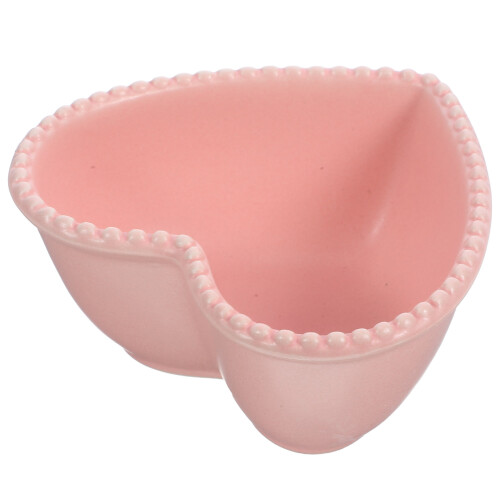Bol De Cerámica Forma Corazón Para Ensalada Rosa 2
