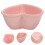 Bol De Cerámica Forma Corazón Para Ensalada Rosa 4