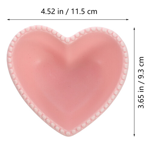 Bol De Cerámica Forma Corazón Para Ensalada Rosa 1