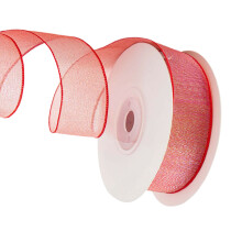Colorful Sheer Organza Ribbon for Bows Wreath Making-Red