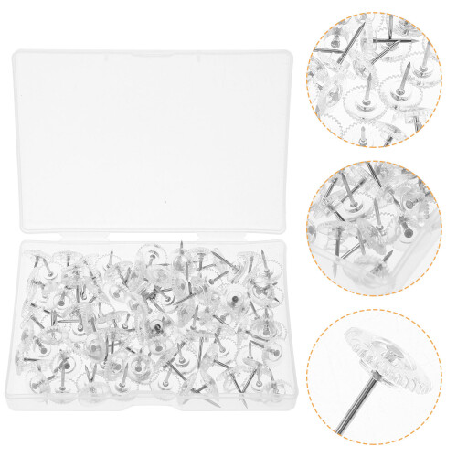 2 boxes clear push pins for office cork boards