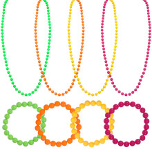 8 Stuks Neon Kralen Kettingen En Armbanden Feest Accessoires