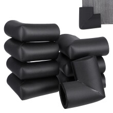 12Pcs Foam Furniture Corner Protectors Black U-Shaped Soft Bumpers