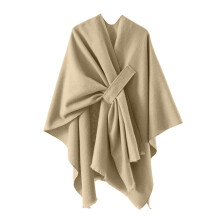 Poncho enveloppant pour femme, châle ouvert sur le devant,-Beige