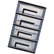 plástico 4 camadas gaveta preto e transparente