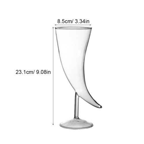 2 taças forma de chifre, transparente, para coquetéis 1