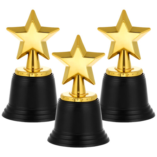 6 troféus de plástico para festas, , esportes e eventos