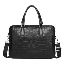 Leather Briefcase for Men, 15.6 Inch Laptop Case, Laptop Briefcase, Durable Computer Bag Black