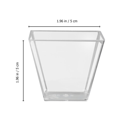 100 Stks 60 Ml Transparante Ps Hard Plastic Trapezium Dessertbeker 1
