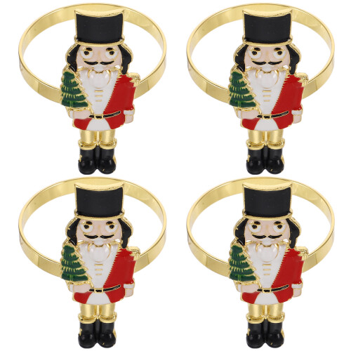 4 unids. argolas para guardanapo de natal, prendedores para