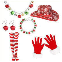 Costume de père noël, ensemble chapeau et collier de-Ensemble 3