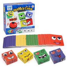 Quebra-cabeça de expressão, cubos de construção, blocos de construção que mudam de rosto, jogo de correspondência, brinquedo de treinamento