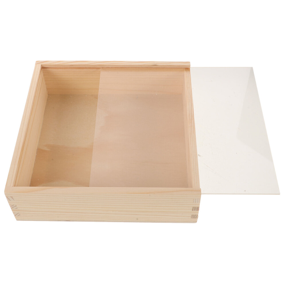 Drewniana SzkatułKa Na BiżUterię Z Przesuwanym Wieczkiem BeżOwa-image