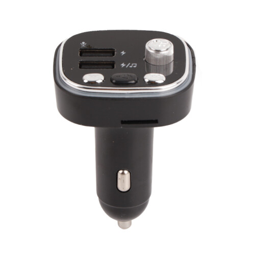 Fm Transmitter Bluetooth Car Adapter w/ Handsfree Functionality, Quick Charge Dual Usb Ports & Led Lighting, Noise Suppression Microphone Ensures 1