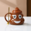 Κούπα καφέ Poop Expression, καφέ κεραμική κούπα με κουτάλι σε σχήμα κακού, αστεία και χ 1