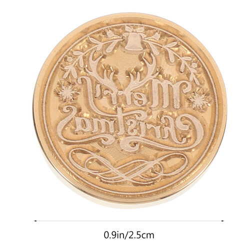 1Koper Stempel Met Retro Kerstpatroon Goud 1