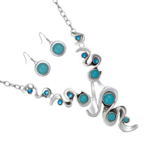 Conjunto Colar E Estilo Boho Com Turquesa