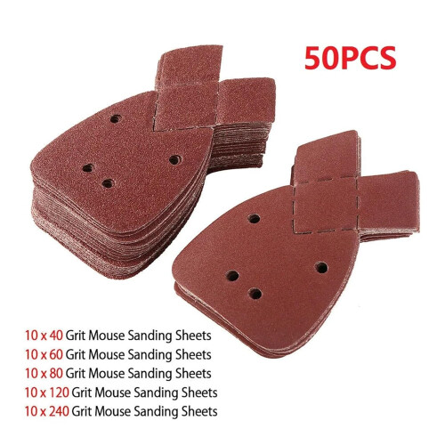 Sanding Sheets 50Pcs Set, Mouse Sanding Sheets Pads, Sand Paper For Sander, Polishing Papers 2