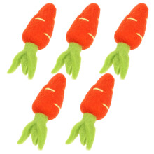 5 Pcs Felt Carrot Ornaments Diy Brooches Hairpins Hat Supplies