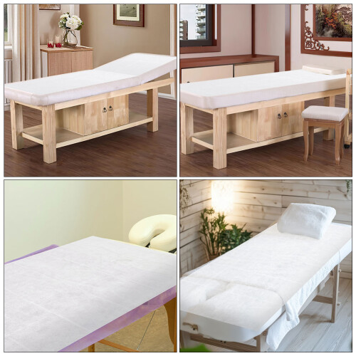 100Pcs Breathable Disposable White Bed Sheets for Home Spa and Massage 2