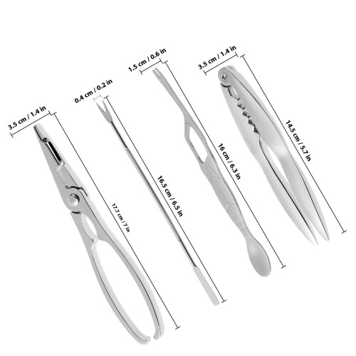 conjunto 6 peças aço inoxidável para e do mar com estojo 1