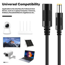 5.5mm x 2.1mm Power Jack Male to Female Extension Cable Cord Lead ConnectorCable Length:1.2 M