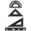 Conjunto 4Pcs Régua Metal DIY Escritório Escolar Triangular 10