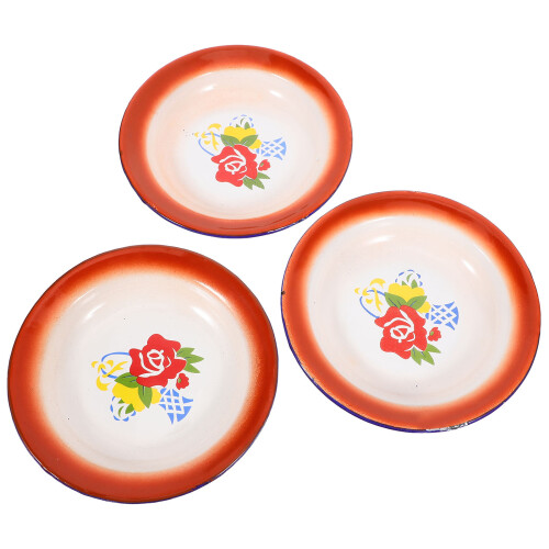 3 Pcs Prato De Esmalte Vintage Para Sortido 2