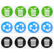 12 Sztuk Naklejek Na Pojemniki Na Odpady Sortowanie Recycling Etykiety
