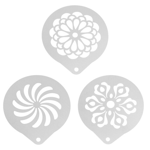 3Pcs Stêncil De Metal Para Decoração De Café 2