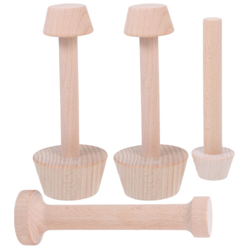 4Pcs Conjunto De Prensador De Torta Madeira Com Face
