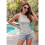 Damen Rundhals Gerippte Slim Fit Weste Hellgrau XXL 3