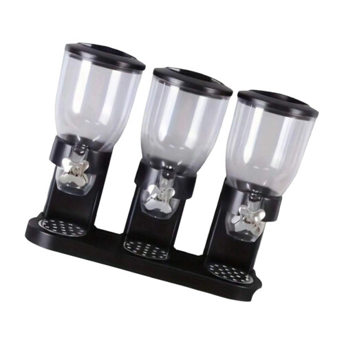 Distributeur de nourriture robuste avec-Trois tasses noires
