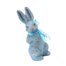 Décoration de fête de pâques, lapin en mousse, ornement-Bleu