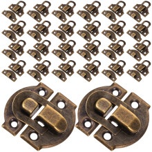 30Pcs Iron Hasp Latch Dark Brown Vintage Box Lock for Jewelry Boxes